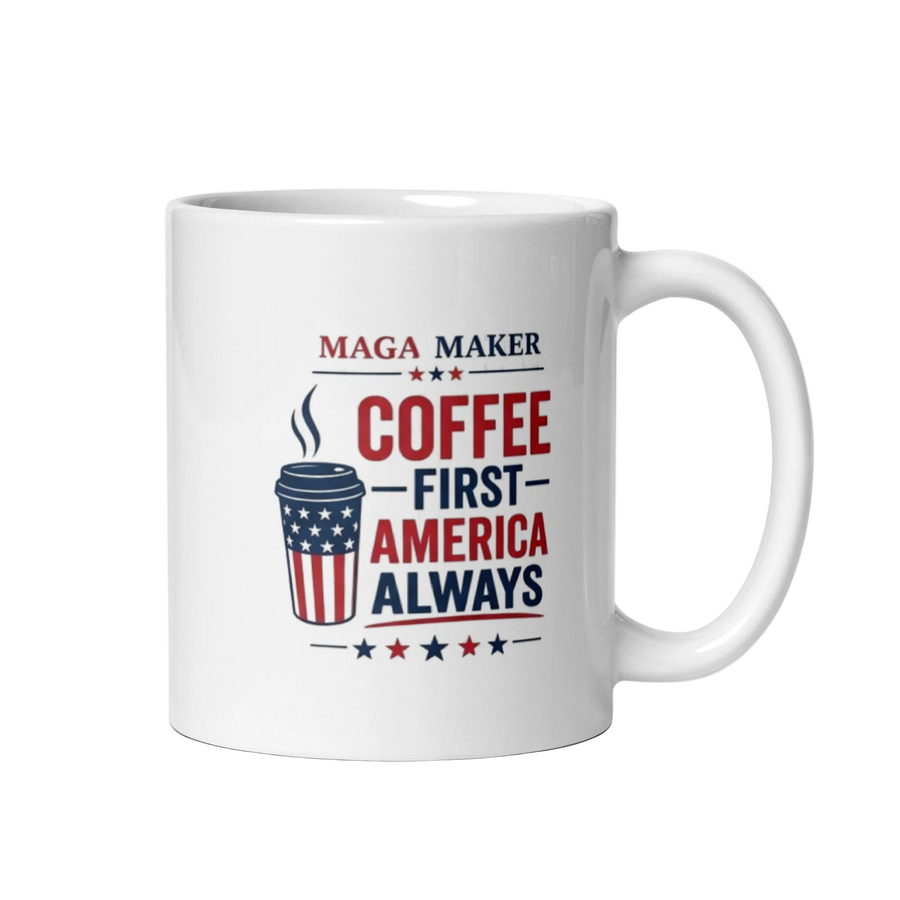 White Glossy Ceramic Mug – 11 oz & 15 oz Coffee Cup